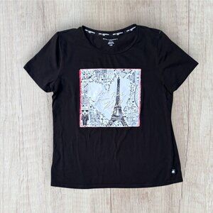 KARL LAGERFELD Paris Eifel Tower Love From Black Paris T-Shirt Womens M